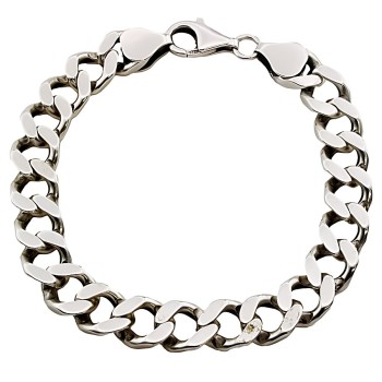 Silver 8 inch Curb Bracelet